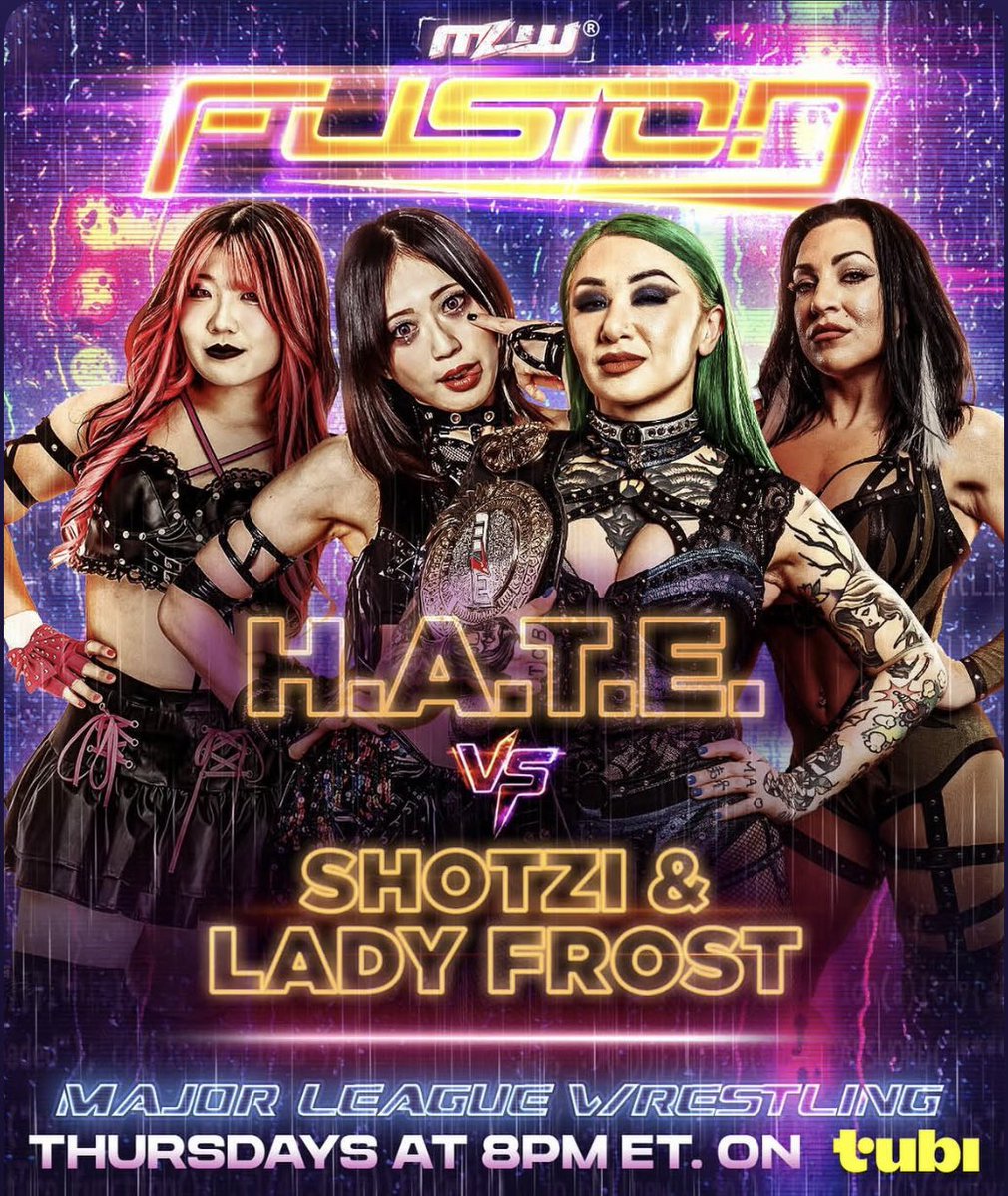 RealLadyFrost's tweet photo. Tonight - @mlw on @Tubi 
Saturday- MLW live in Georgia
Sunday - @WrestlePro live in NJ
Saturday Oct 10 - @aiwrestling OH https://t.co/mSVIFSWxCu
