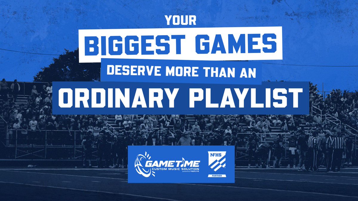 NFHS_Org's tweet photo. The games your athletes will remember deserve more than a generic playlist. 

Build the excitement for every rivalry, senior night and playoff game with guaranteed lyric-safe music and professional announcements from @NeptuneGameTime. 

Hear how it could sound: https://t.co/r9fCmwTHHZ