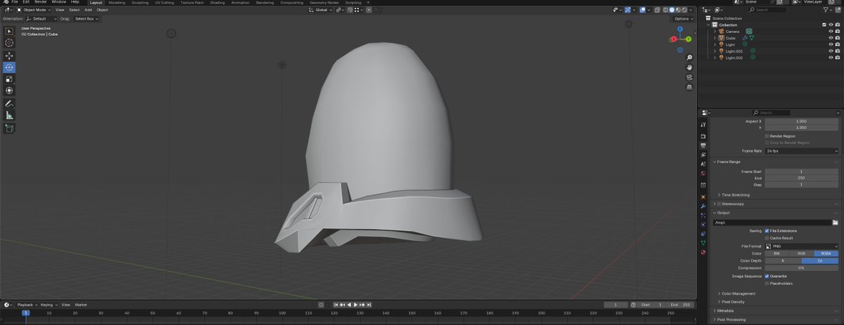 CasvalRel's tweet photo. EHD-DOME (Armored Core) WIP
A small visual buildup to finished result, and original head piece from PS2 as a reference.
#3dcg  #b3d #blender3d #armoredcore https://t.co/MXpjkrdKrp