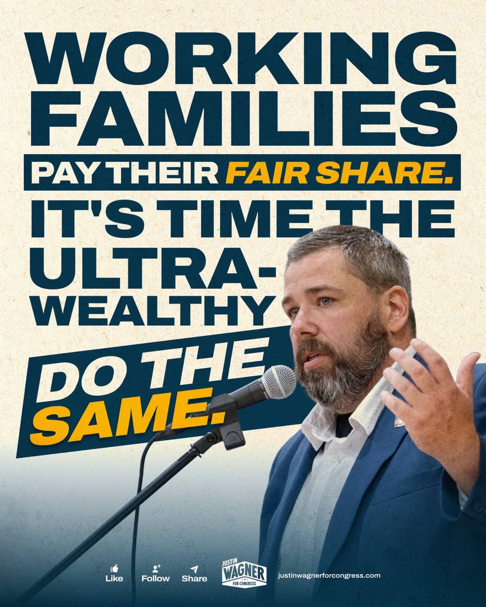 JustinWagnerPA's tweet photo. If you work a blue-collar job in Western PA, you pay into Social Security with every single paycheck. It’s time billionaires do the same.
#westernpennsylvana #voteforaveteran #JustinWagnerForCongress
#ForThePeopleNotThePower https://t.co/U0VO1FKi7G