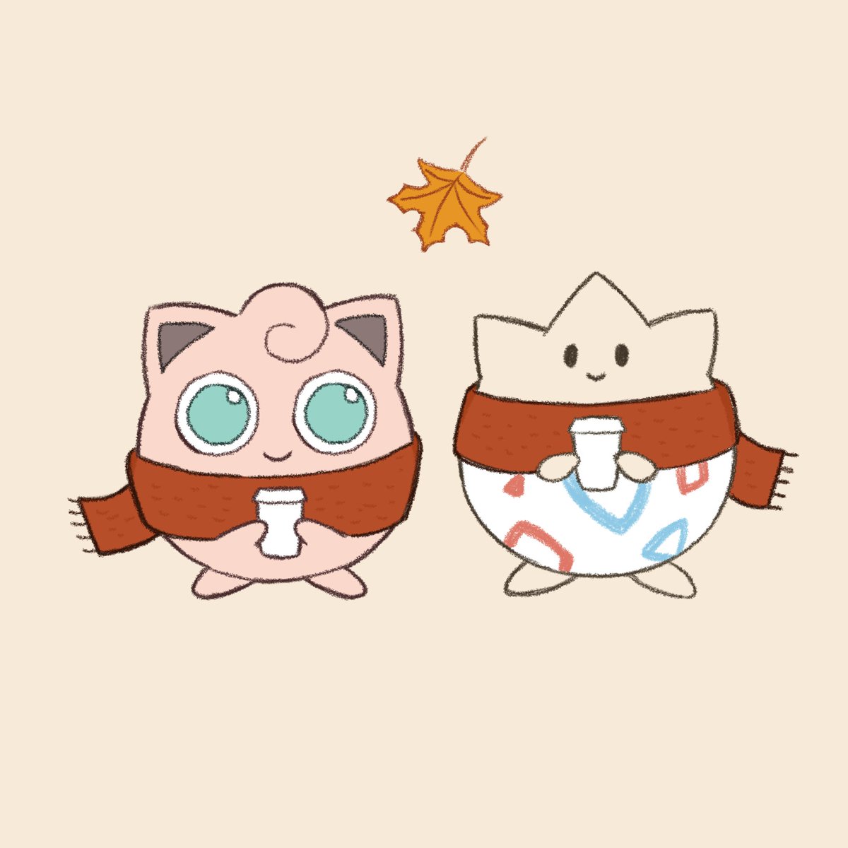 jyombini's tweet photo. autumn vibes #jigglypuff #togepi https://t.co/JzYuqU8Dki