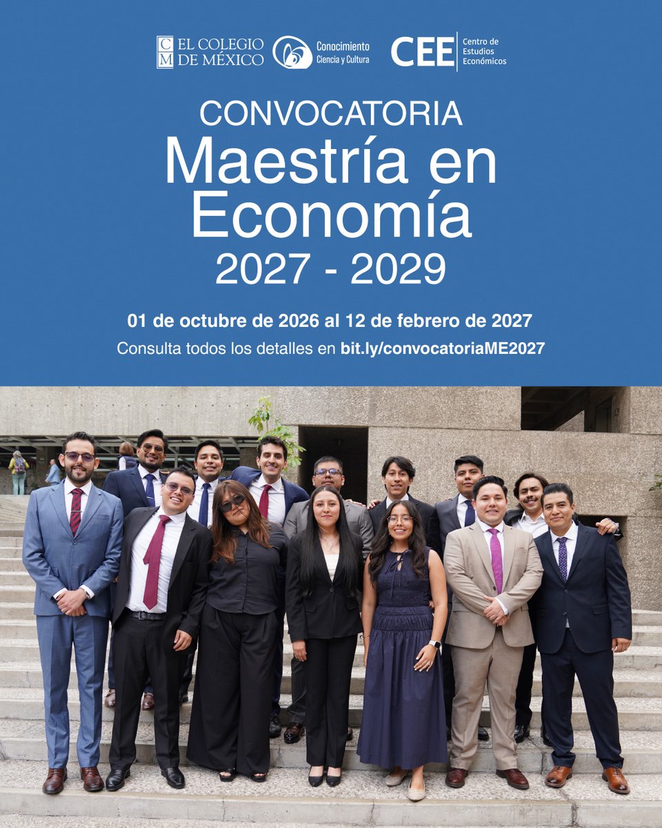 CEEColmex's tweet photo. 📢¡Ya puedes consultar todos los detalles de nuestras convocatorias para ingresar a los programas del CEE!

 🗓️Del 01 de octubre de 2026 al 12 de febrero de 2027

👉Info Maestría: https://t.co/EfILdrPSwQ
👉Info Doctorado: https://t.co/Os13gvR1t3 https://t.co/pwfZpqtqND