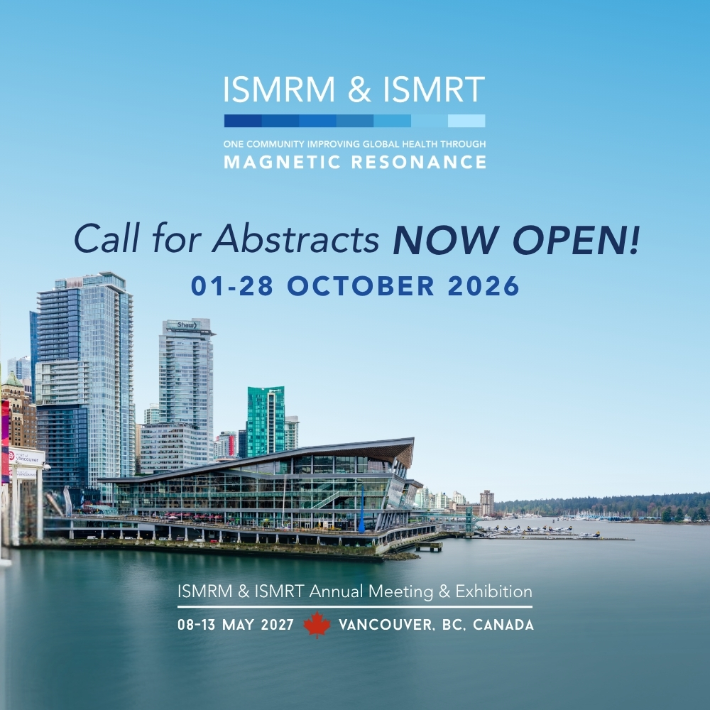 ISMRT_ISMRM's tweet photo. ABSTRACT SUBMISSIONS ARE NOW OPEN!
The 2027 ISMRM & ISMRT Annual Meeting abstract submission window is officially open.
Start your submission early and give yourself plenty of time to complete the process.
Start your abstract today! https://t.co/5Dif7hA5kJ
#ISMRM #ISMRT #MRI https://t.co/Cya0yXE6Pj