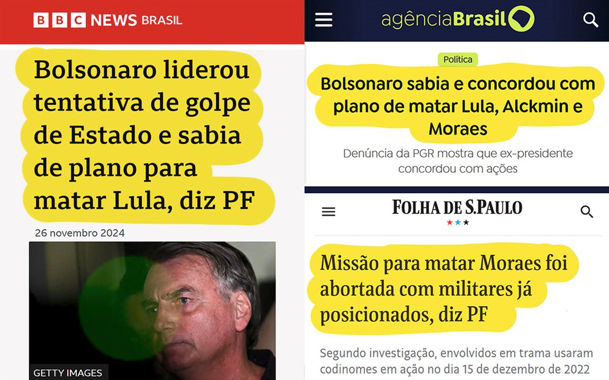 o_jurunense's tweet photo. O pai de Flávio Bolsonaro planejou assassinar Lula, Alckmin e Moraes. A chamada "Operação Punhal Verde e Amarelo" foi planejada na casa de Braga Netto. 

Os militares que iriam matar Alexandre de Moraes receberam ordens de abortar a missão quando já estavam posicionados na porta da casa do ministro.

É esse tipo de BANDIDO que quer voltar ao poder.