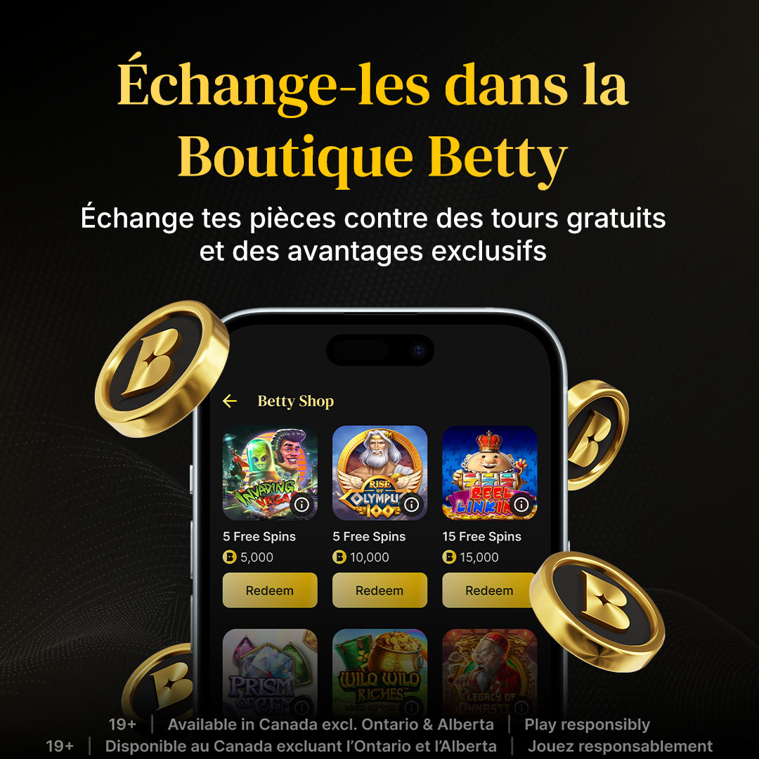 playbettycom's tweet photo. Spin. Earn. Redeem. It’s that simple. 💫

Betty Coins turn every spin into extra perks. Swipe left to learn how to stack your coins and score free spins in the Betty Shop!

👉 Visit the Betty Shop & start earning: https://t.co/OO1nefjhPE
-
Tu joues, t'accumules, tu profites. Simple de même! 💫

Les Betty Coins te donnent encore plus de récompenses. Glisse vers la gauche pour découvrir comment faire le plein de pièces!

👉 Visite la Boutique Betty pour commencer à accumuler: https://t.co/OO1nefjhPE

#betty #playbetty #bettycoins