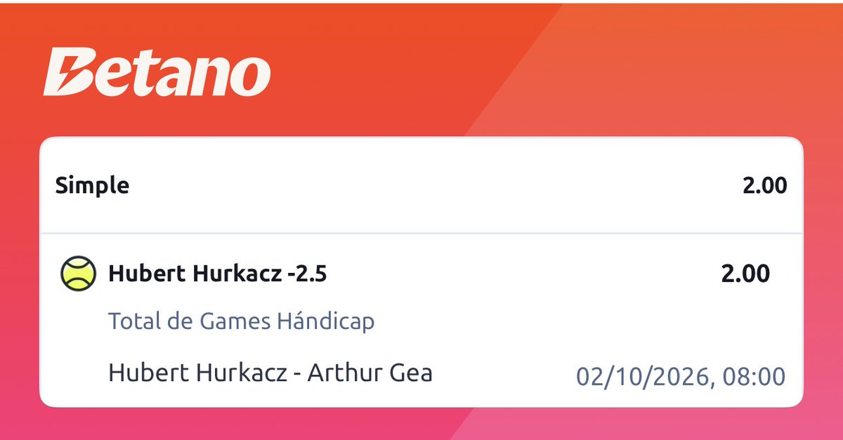 TenisHcapPro's tweet photo. 🇵🇱 H. Hurkacz vs. 🇫🇷 A. Gea
Análisis: Hurkacz es una muralla al saque y domina con claridad en pistas rápidas ante rivales de menor recorrido en el circuito principal.
Pick: Hurkacz Hándicap -2.5 juegos. https://t.co/O0HQCqQbSh