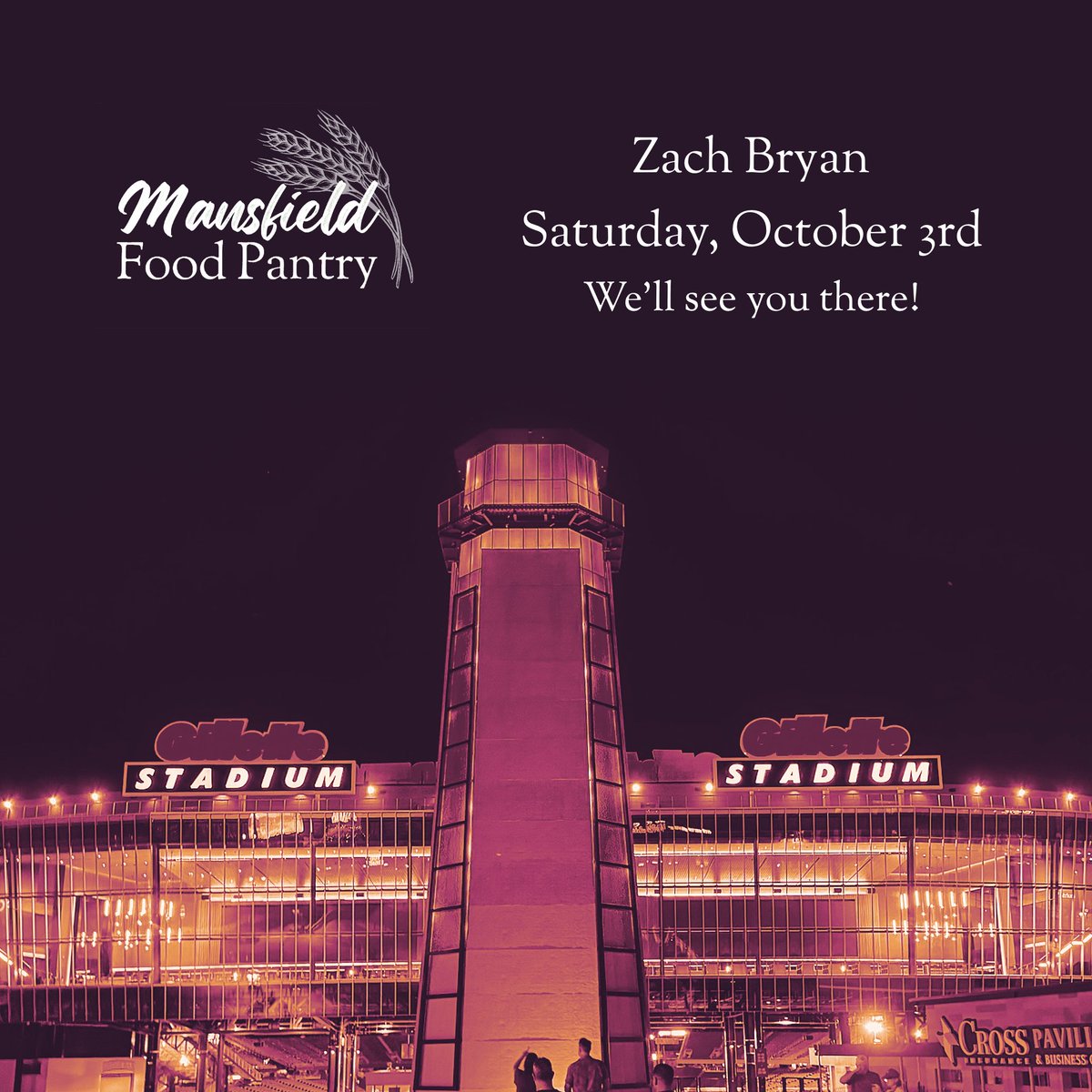 MansfieldPantry's tweet photo. Mansfield Food Pantry is partnering with the Mansfield Band Parents Association to operate a Gillette Stadium concession stand for the Zach Bryan concert this Saturday, October 3rd!

All proceeds from the event will benefit the Mansfield Food Pantry. https://t.co/gOs06TXBtc