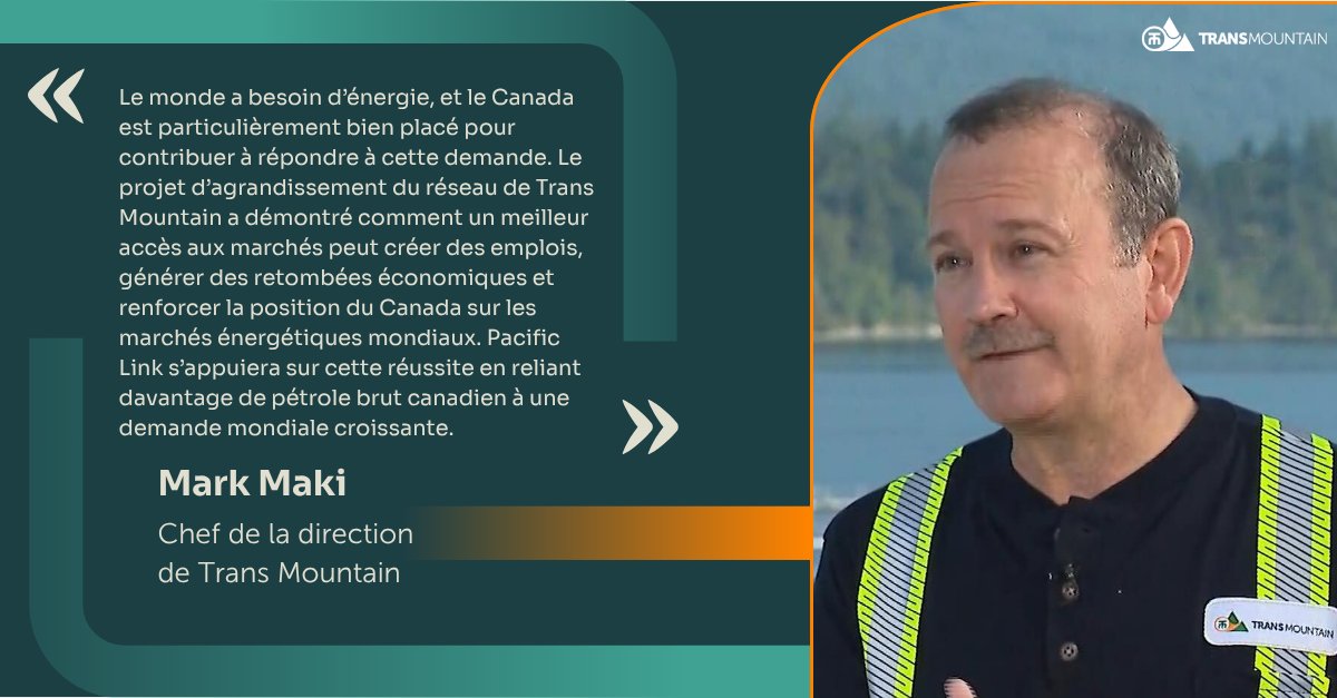 TransMtnFR's tweet photo. Pacific Link (anciennement connu sous le nom de projet d’oléoduc sur la côte Ouest) inscrit comme projet d’intérêt national 

En savoir plus : 

Trans Mountain : https://t.co/x4JS6ZvFcZ

Pipeline Pacific Link : https://t.co/ZGcmAHmEhx

Communiqué de presse : https://t.co/LgXuexG7oF