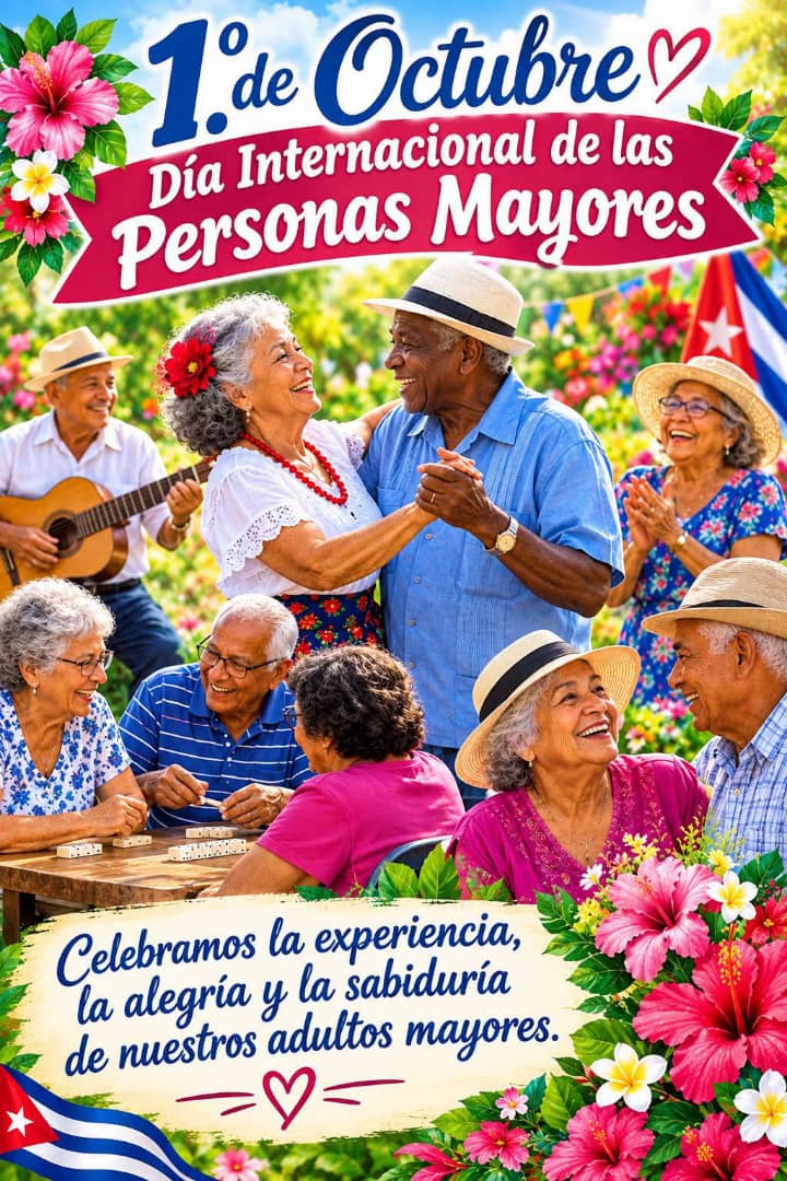 olga_yipsi's tweet photo. Muchas felicidades para nuestros adultos mayores. Tesoros de nuestro país. Por ellos, por su calidad de vida luchamos cada día. #CubaVencerá https://t.co/1b77rXjpdb