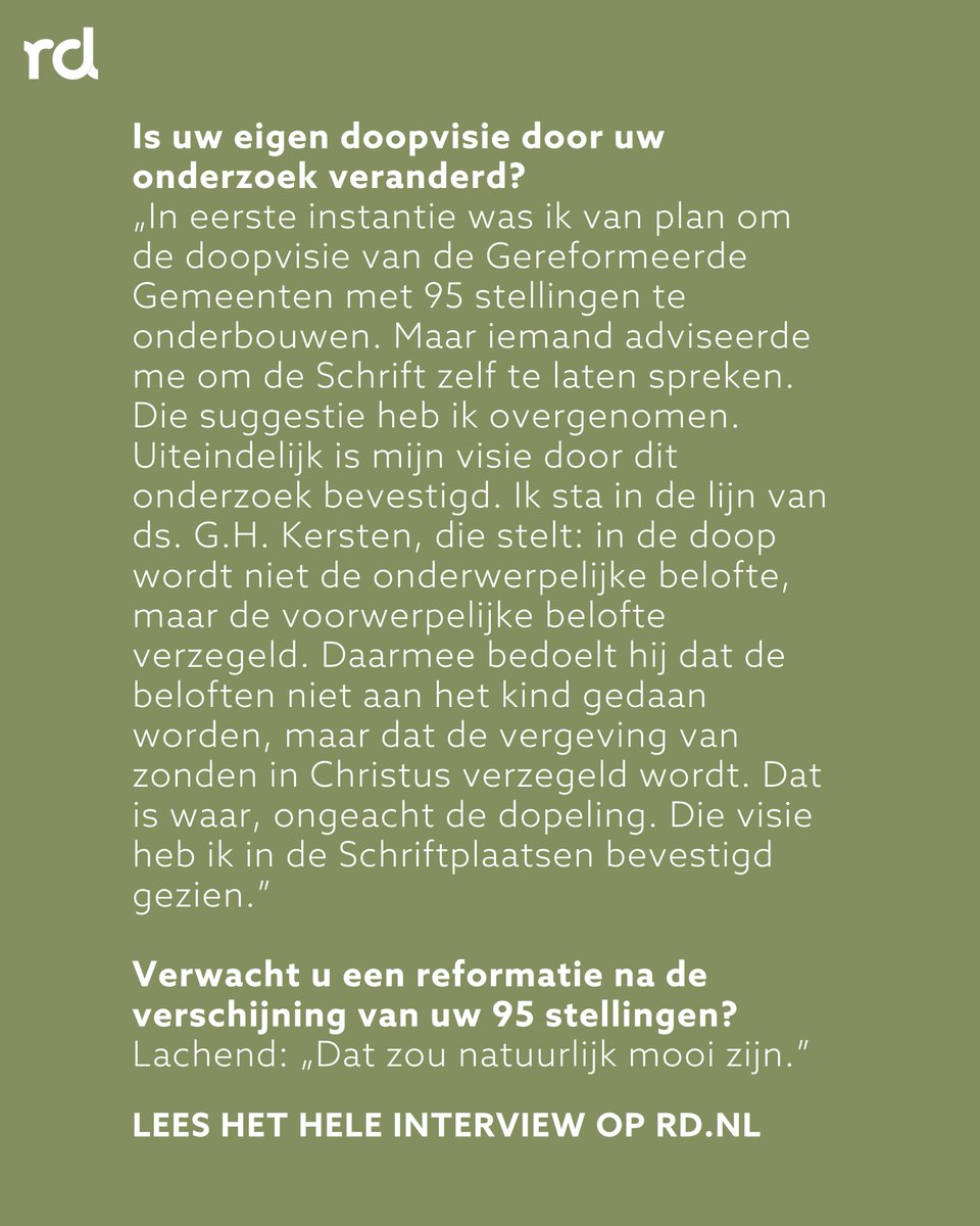 refdag's tweet photo. „Mag ik het wat cru zeggen? Het maakt mij niet zoveel uit wat Van der Groe of een andere oudvader zegt. Ik wil met mijn studie terug naar de basis, de Schrift. De oudvaders acht ik heel hoog, maar de Schrift gaat voorop.”

https://t.co/BbmcGcbwCV https://t.co/2yPMvlKn8y