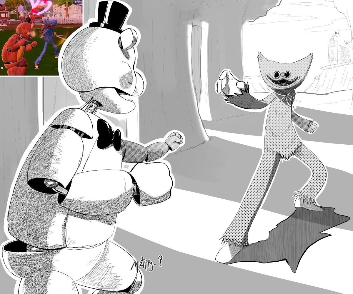 miztppy's tweet photo. Hor vs Huggy

(It made me funny to draw it, sorry) https://t.co/yne25trP0I