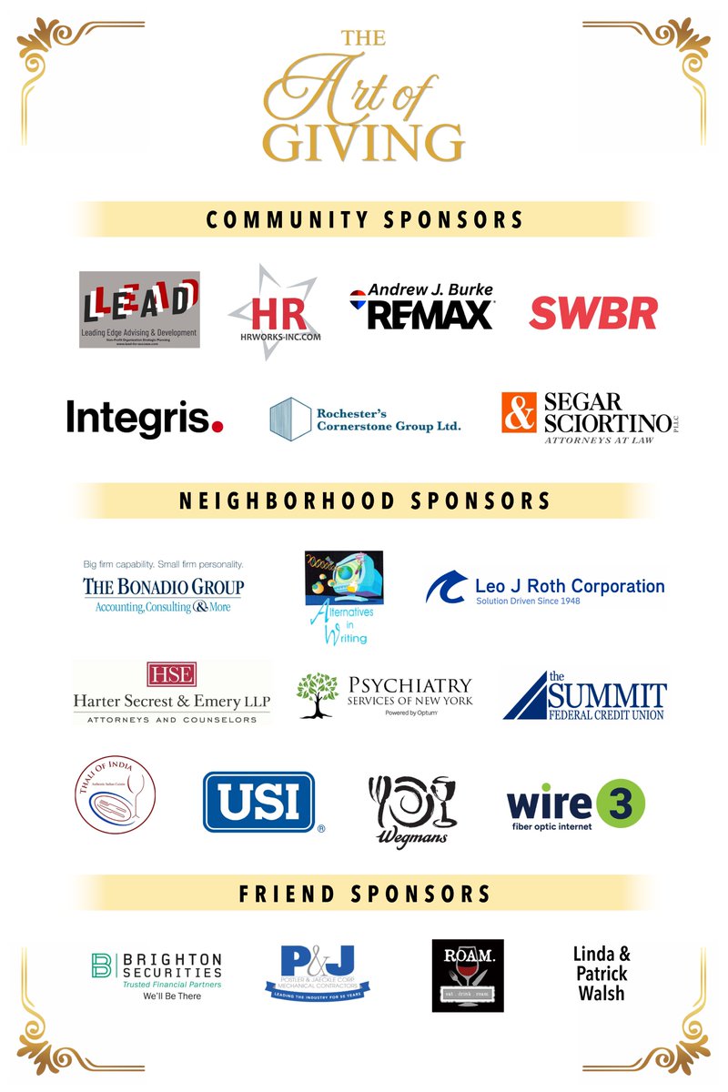 CommPlaceGR's tweet photo. Pioneer Sponsors
Prime Care Coordination
Lydia Fernandez
Gita Ramachandran

Community Sponsors
Leading Edge Advising &amp; Development
@HRWorksInc 
Andrew Burke - REMAX Realty
@integrisit 
@swbrarchitects 
Segar &amp; Sciortino
@RocCornerstone

Neighborhood Sponsors
 @bonadiogroup https://t.co/pmzOCSKKuy