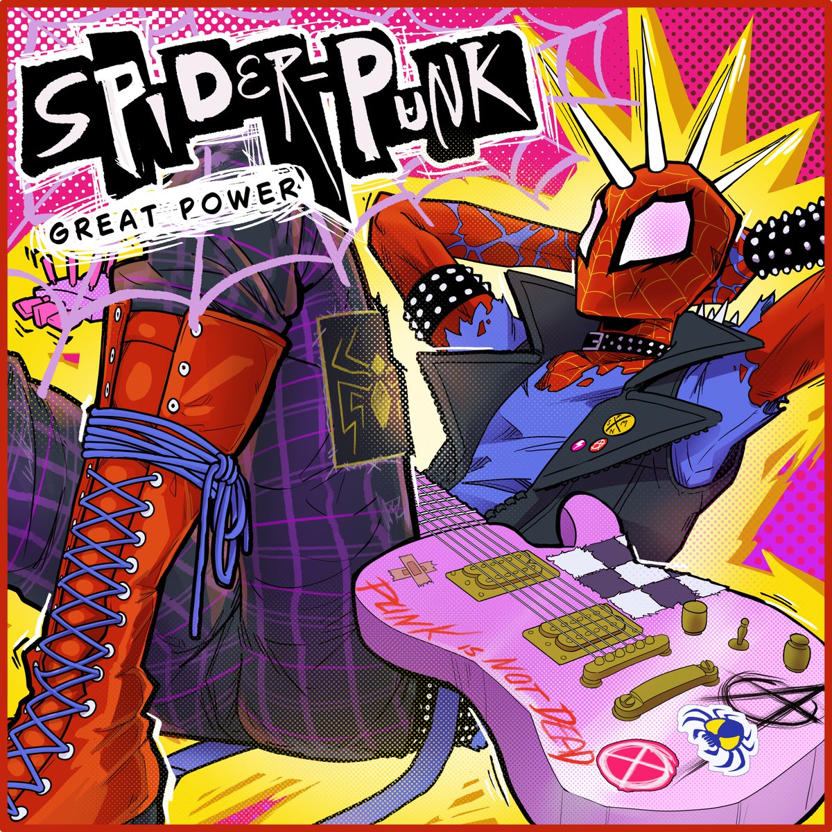 Kraaor's tweet photo. @Gebi_bee Hi! Fanart of Spiderpunk ! https://t.co/o95KaKbTro