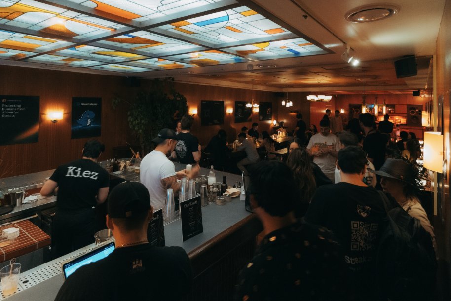 Quantstamp's tweet photo. Thank you to everyone who joined us at the Gangnam Mixer with @CommonDefenseAI to close out our week at @kbwofficial!

It was great to spend an evening in Seoul catching up with builders and hearing what you're working on before everyone heads to Singapore 🇸🇬 https://t.co/WKdmiFeFym