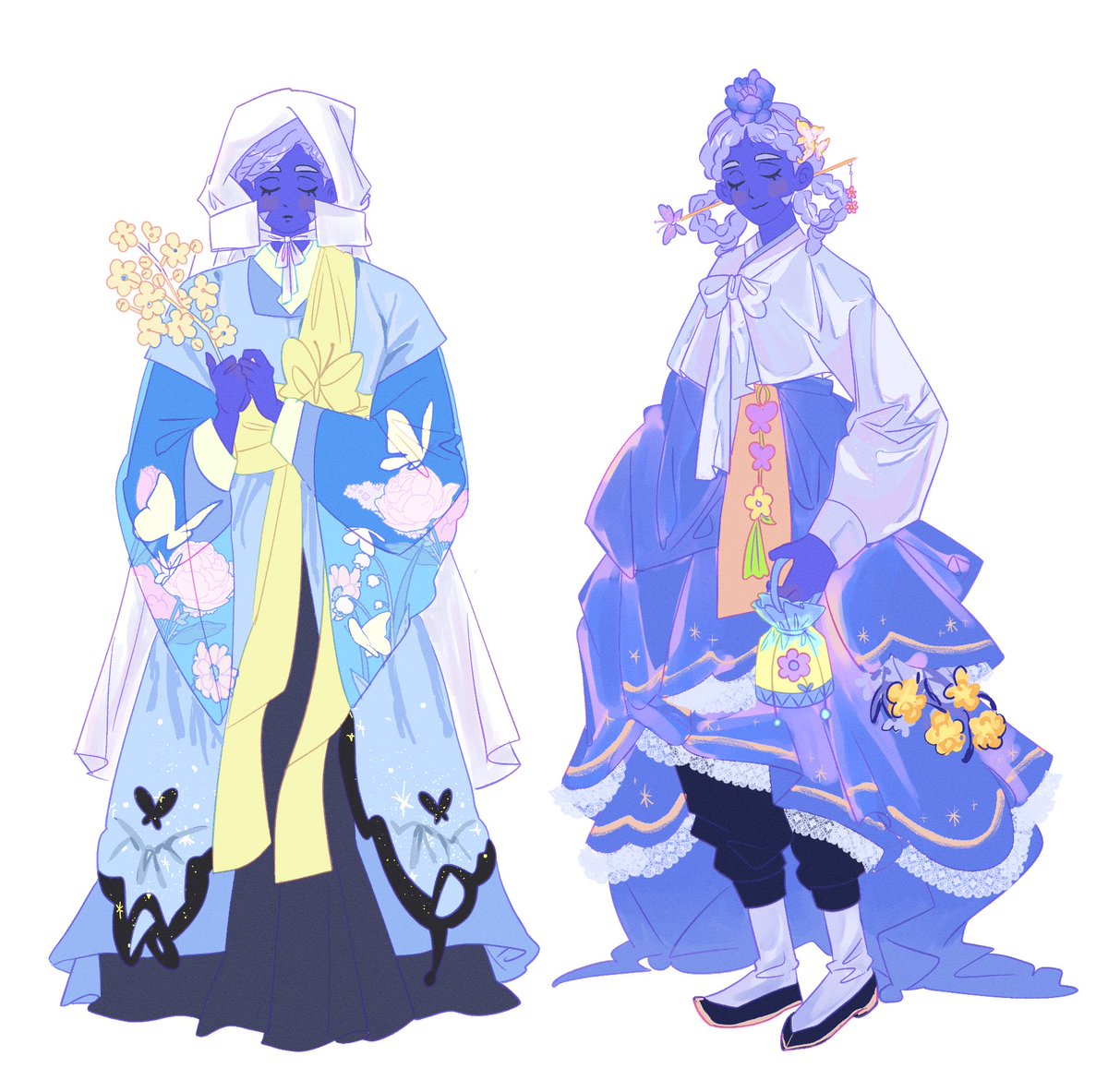 gusumizuki's tweet photo. Blue in hanbok https://t.co/dou6Cd8Efg