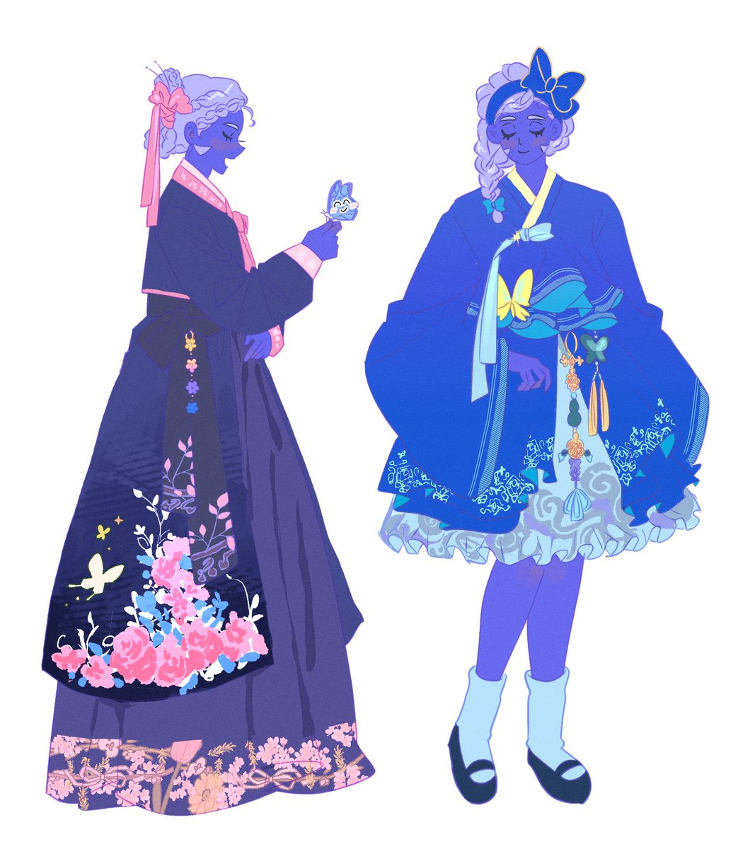 gusumizuki's tweet photo. Blue in hanbok https://t.co/dou6Cd8Efg