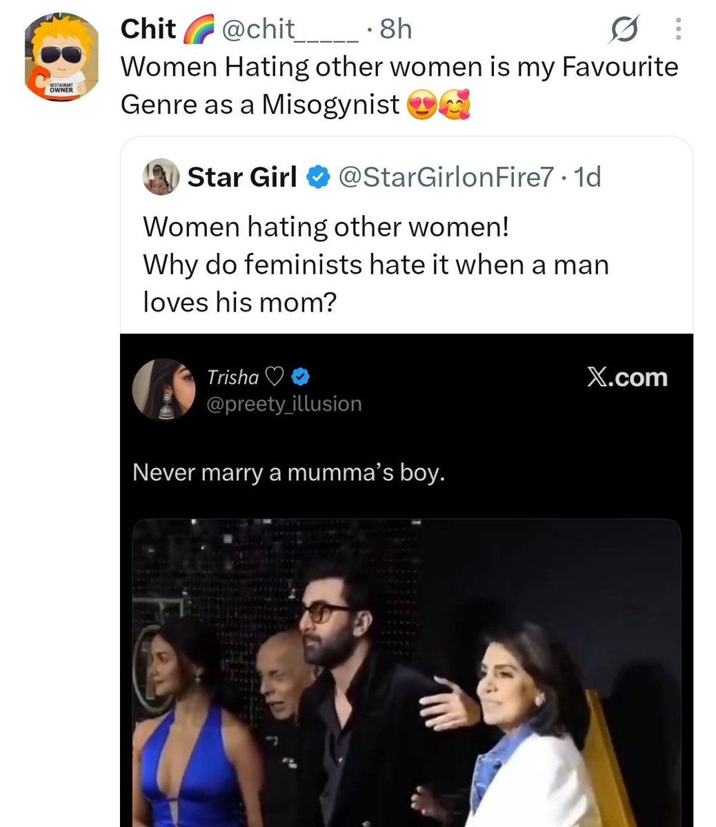 CoffeeAndCalm_'s tweet photo. That’s not "women hating women" That’s called women not supporting other women’s wrong behavior. They’re not like men who always support a rapist mindset of men and blame women’s clothes. https://t.co/LIMnVVNzpH