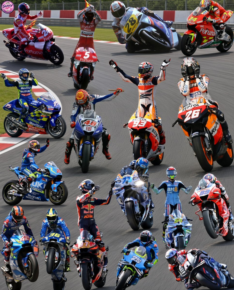 Swinxy's tweet photo. LOS 17 GANADORES ESPAÑOLES EN MOTOGP

https://t.co/WsIFO8Z7yR

Desde Crivi hasta Acosta, pasando por Pedrosa, Lorenzo, Marc y todos los pilotos españoles que han ganado en clase reina.

No es un listado sin más. Es el repaso, una por una, de la primera victoria de cada uno de ellos.

Espero que os guste