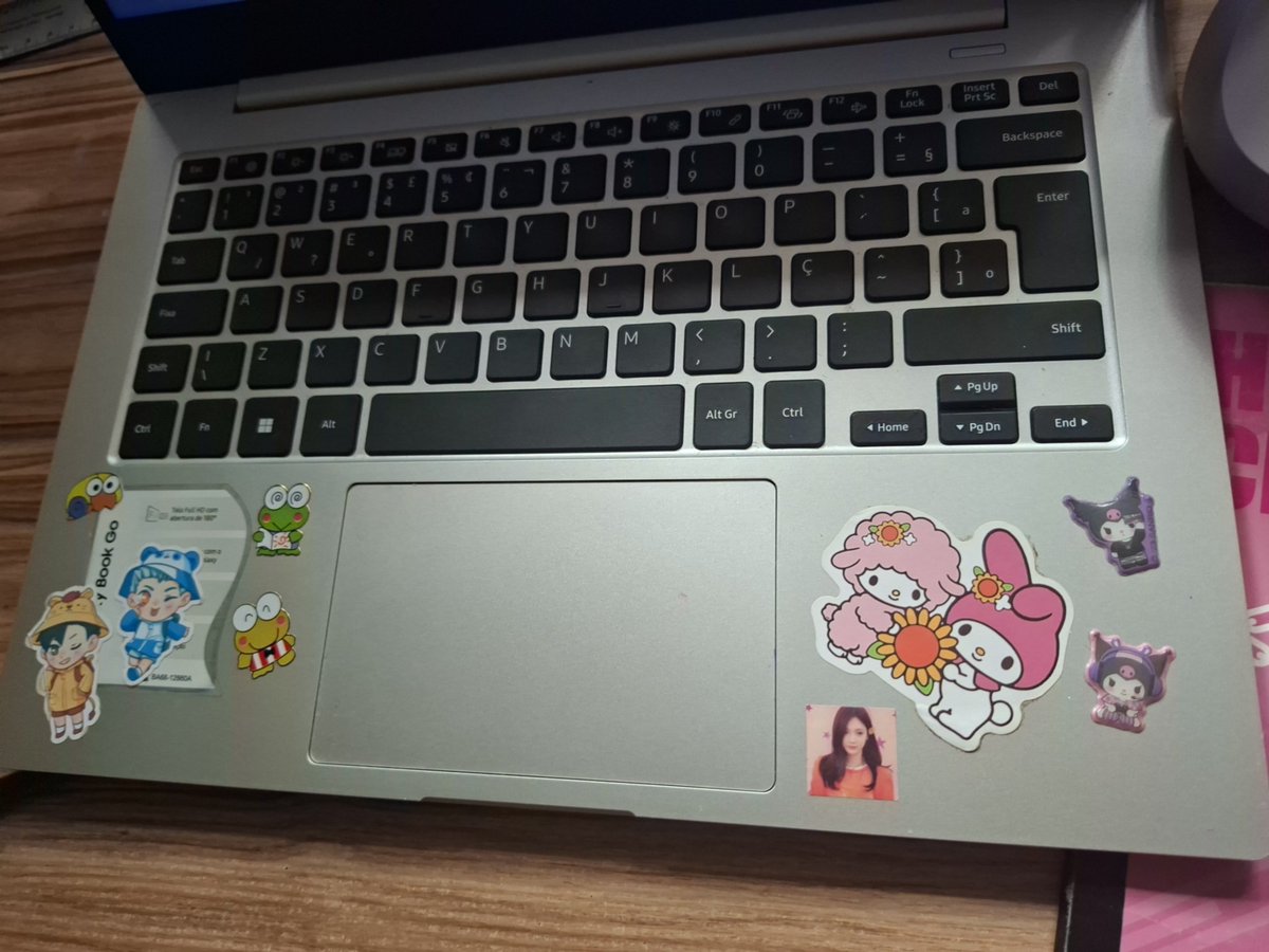 T0BIOSETZ's tweet photo. Meu notebook lindinho (eu queria colocar mais adesivos) https://t.co/MqRSQAg7Cp
