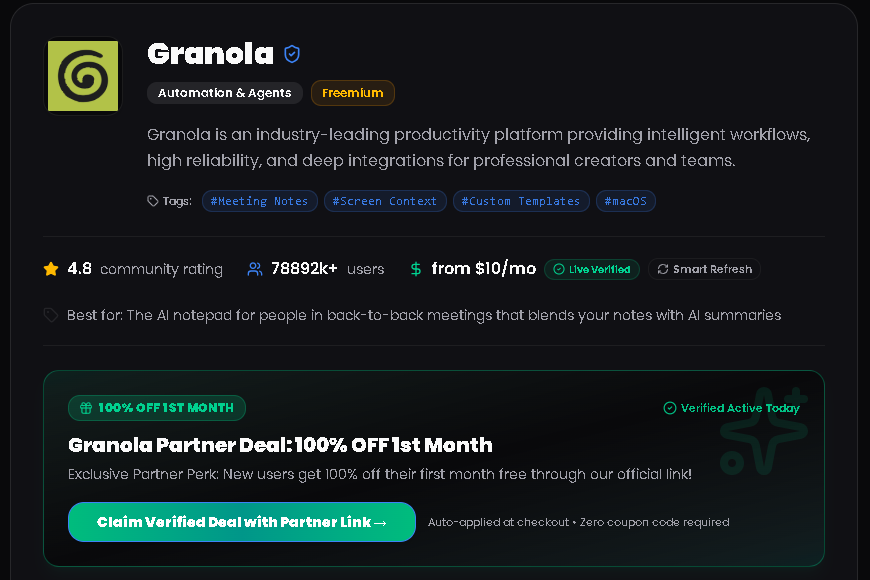 aitoolshubi's tweet photo. Tired of meeting bots joining your calls?
@meetgranola is the AI notepad that doesn’t.
No bot. Uses your computer audio.
Turns rough notes into clean summaries + action items.
Private by default.
get your first month for free → https://t.co/iwiWH4Ojml https://t.co/litilBmWIw