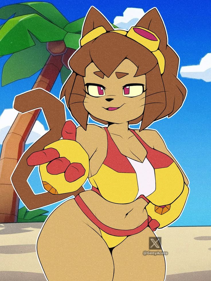 KitInChaos's tweet photo. Catching waves &amp; soaking up the sun ☀️ Ready for a tropical day at the beach..... 
Artby @GenyAcero
#GamoverseKitFanArt #KitBodega #Gamoverse https://t.co/N7oxygy34v