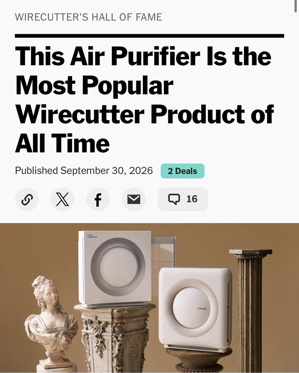 loscharlos's tweet photo. The most popular @wirecutter product of all time is an air purifier.. 🤔🤨 https://t.co/PwQD5Ic1XN