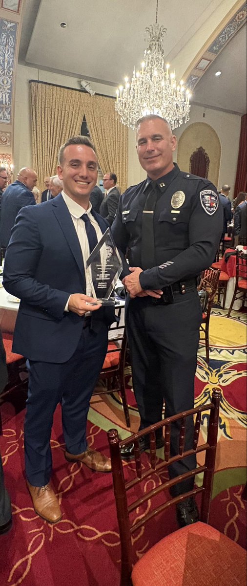 Culver_cityPD's tweet photo. Congratulations to Culver City Police Department Detective Beau Railsback on receiving the POALAC Centurion Award for Excellence as a member of LA IMPACT
Group 1.

Presented by the Peace Officers Association of Los Angeles County (POALAC), the Centurion Award for Excellence recognizes outstanding law enforcement service and achievement. LA IMPACT, the Los Angeles Interagency Metropolitan Police Apprehension Crime Team, brings together personnel from multiple agencies to investigate and combat major criminal activity throughout Los Angeles County.

Through 2026, Detective Railsback and his team have confiscated over 100 kilograms of cocaine, 2000 pounds of methamphetamine, 50 kilograms of heroin, 1.4 million fentanyl pills, and over $4 million dollars in narcotics proceeds.

Detective Railsback's work with LA IMPACT reflects the importance of collaboration, professionalism, and dedication in keeping our communities safe.

We are proud to see Detective Railsback and the members of LA IMPACT Group 1 recognized for their outstanding work and this well-deserved honor.