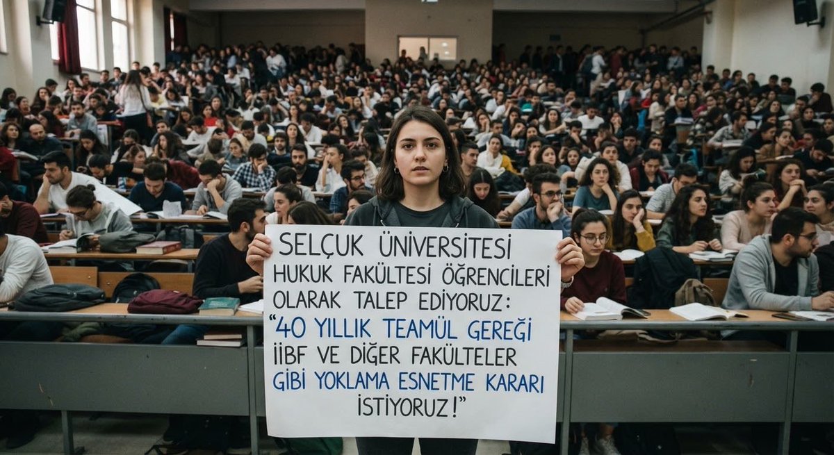 ZelihaDogan5739's tweet photo. Selçuk Hukuk 40 yıldır süren teamülün gereğini istiyor! İİBF ve diğer fakülteler gibi esnetme kararı bizim de en doğal hakkımız. Mağduriyetler giderilsin, sesimiz duyulsun!
#selcukhukuk #suhfyoklamayikaldir #suhfyoklamahayir @bakbulutberrin @latifselvi42 https://t.co/yOuiLAM80c
