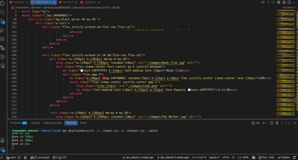 dev_edwin_'s tweet photo. Day 19/100 

Another ​day of crafting this movie/series streaming interface using HTML and Tailwindcss!

Styling coming together nicely. Progress over perfection! https://t.co/KWm10EZEcL