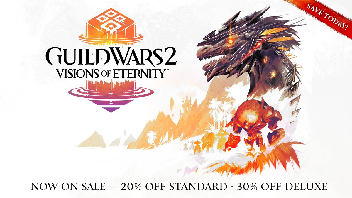GuildWars2's tweet photo. 🍂 Continue your journey through Tyria for less. Save up to 30% on Guild Wars 2: Visions of Eternity during the Autumn Sale, October 1 through October 8 at 10 AM PT. #GW2
GW2: https://t.co/aBBSKUfd5B
Steam: https://t.co/sdmnnQjFkh https://t.co/uOpSuTrjPB