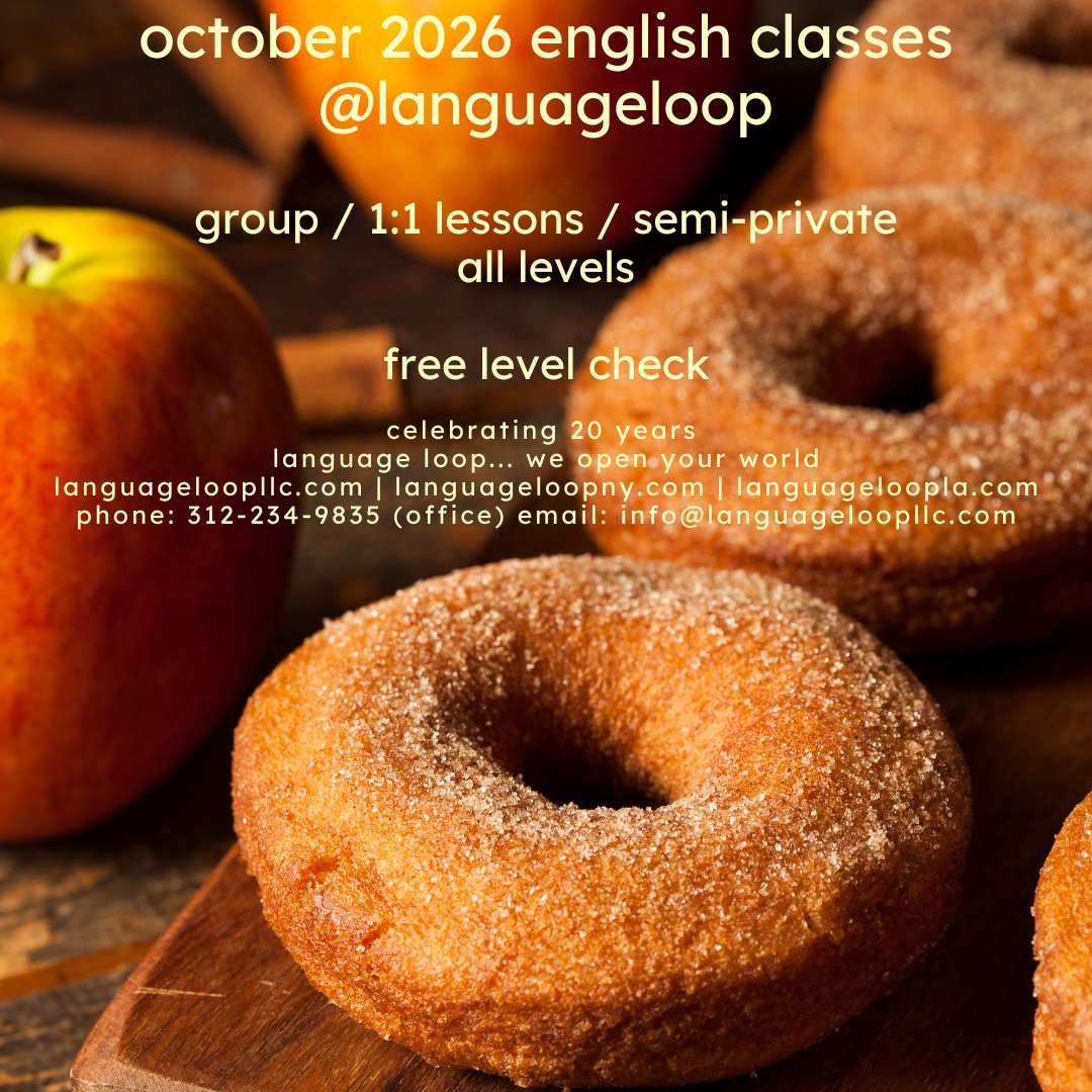 LanguageLoop's tweet photo. it's time to sign up for your english classes @languageloop 🍂🍎

full course list: https://t.co/z1F9bjqmy0

*no student visa required. not valid for college credit. we do not issue visas of any kind*

email: info@languageloopllc.com or  call/text/whatsapp: 312-837-9012 to schedule your free level test.

online classes are open worldwide (central time) 

 #EnglishLearning  #englishclasses #englishtutoring #englishcourses #chicagoil #languagelearning #englishprograms #englishcourses  #TOEFLtest #tutoring #ESL #englishlanguage #worldwide #international #illinois #newyork #losangeles #nyc #travel #illinois #tutoring #visitor #tourist #northamerica #englishstudent #american  #usa #fallfling #fallsemester #fallclasses #chicago #illinois