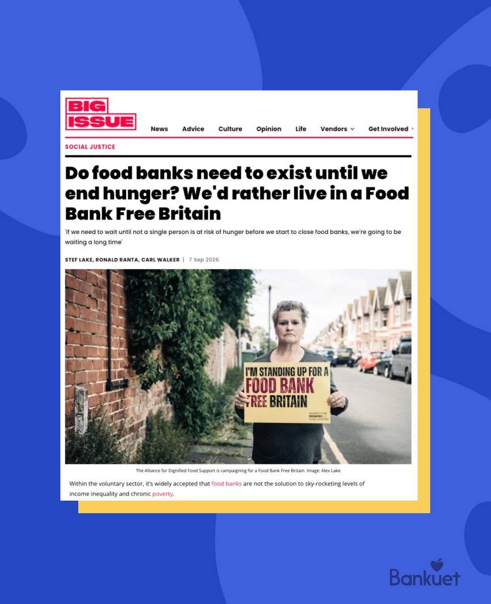 bankuetuk's tweet photo. We shouldn’t accept food banks as an inevitable part of life in the UK.

We need proper support and systems that stop people reaching crisis point in the first place. 

We wish food banks didn't have to exist, but while they do, we're here to support them 🙌 https://t.co/JFA24Kio3p