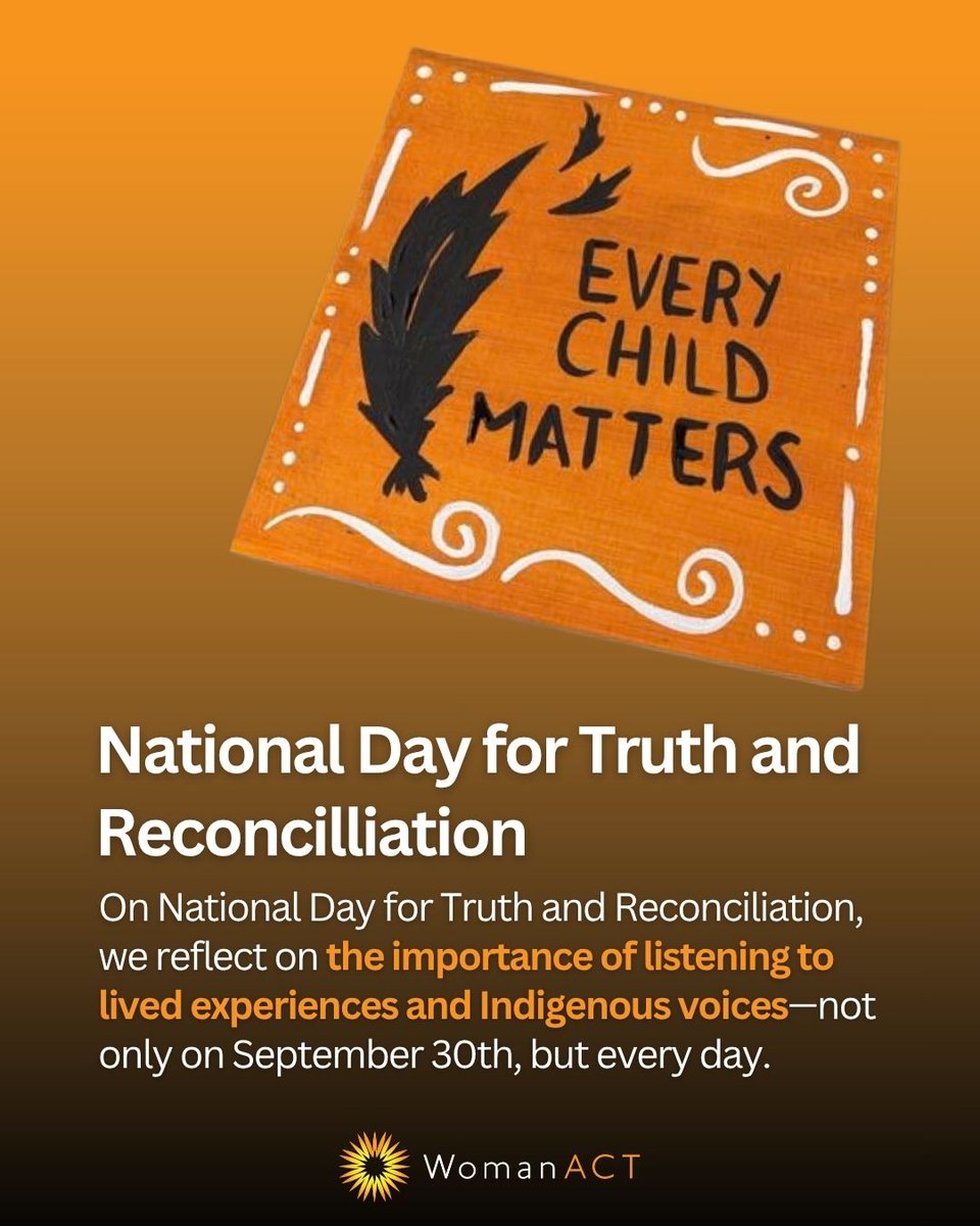 WomanACT's tweet photo. On National Day for Truth and Reconciliation, WomanACT staff reflected on the importance of listening to lived experiences and Indigenous voices.

Thank you to @NWRCT @APTNtv and @NCTR_UM for bringing community together to learn and reflect. 

#TruthAndReconcilliation https://t.co/ceAipeSYYO