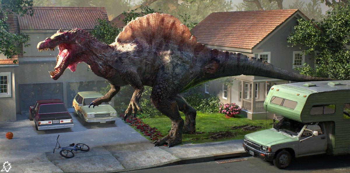ILMVFX's tweet photo. “Sometimes when we see dinosaurs represented on screen they can look a bit too perfect and groomed,” explains ILM supervising art director Jason Horley about The End of Oak Street, “so it was nice this time to be able to try varying levels of grime and dirt just as you would see on any wild animal.” Horley and his colleagues from our London, San Francisco, and Vancouver studios discuss their concept art from Oak Street in our latest article on https://t.co/MuIAmBPltJ.

Read here: https://t.co/lr5YnBd8Ns