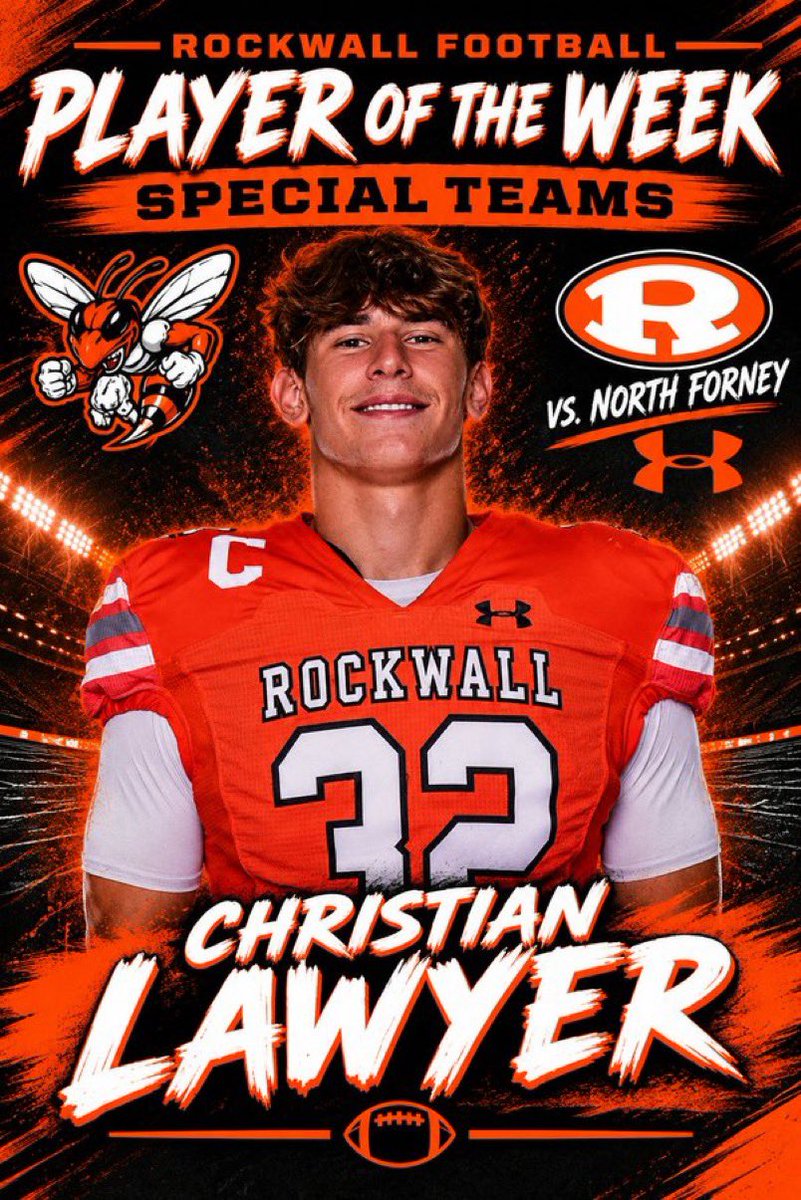 cjlawyer2027's tweet photo. Extremely blessed to receive Special Teams, Defensive, and State Farm Player of the week vs North Forney!!!
Finished the week off with
8-tkls
2- PBU’s
1- FF
1- 9 yard pass
#AGTG #SWARM #JFND #NTNP
@rockwalljfndfb @CoachBrooks22 @CoachSoderquist @KoachV @coachbyoung @coachfrantz https://t.co/hNJsF0epYT