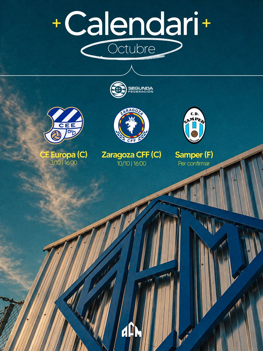 SEAEM_1925's tweet photo. 𝓞𝓬𝓽𝓾𝓫𝓻𝓮 💙💪

📆 Aquests seran els partits que disputarem en lliga durant el mes d’octubre. https://t.co/4vso4LUsKs