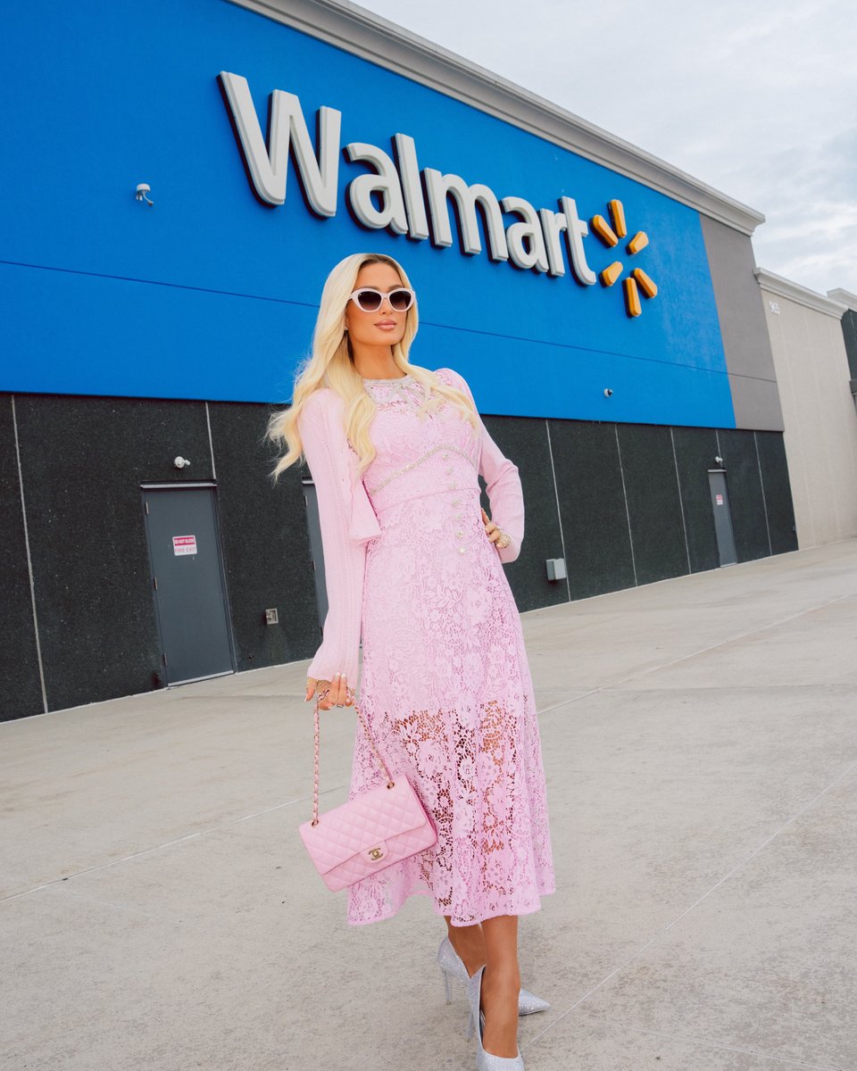 ParisHilton's tweet photo. Stopped by @Walmart to see all my new pieces in store and I’m obsessed 😍🍒🎀🐶 Cherries, bows, puppies, and more 💕 Shop here: https://t.co/88dVjLuDAA https://t.co/JSmuF1DphA