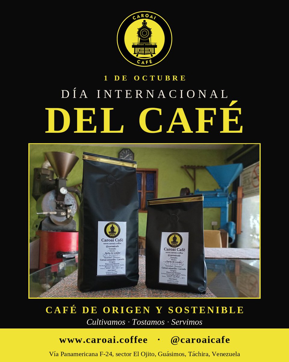 caroaicafe's tweet photo. Feliz día internacional del café.

Gracias a todos los coffee lovers que han compartido un café en nuestra cafetería. 
Los que han compartido el café que cultivamos y tostamos. 

Café de origen, café sostenible. 

Táchira, Venezuela 

#diainternacionaldelcafe https://t.co/wpaupLcmT8