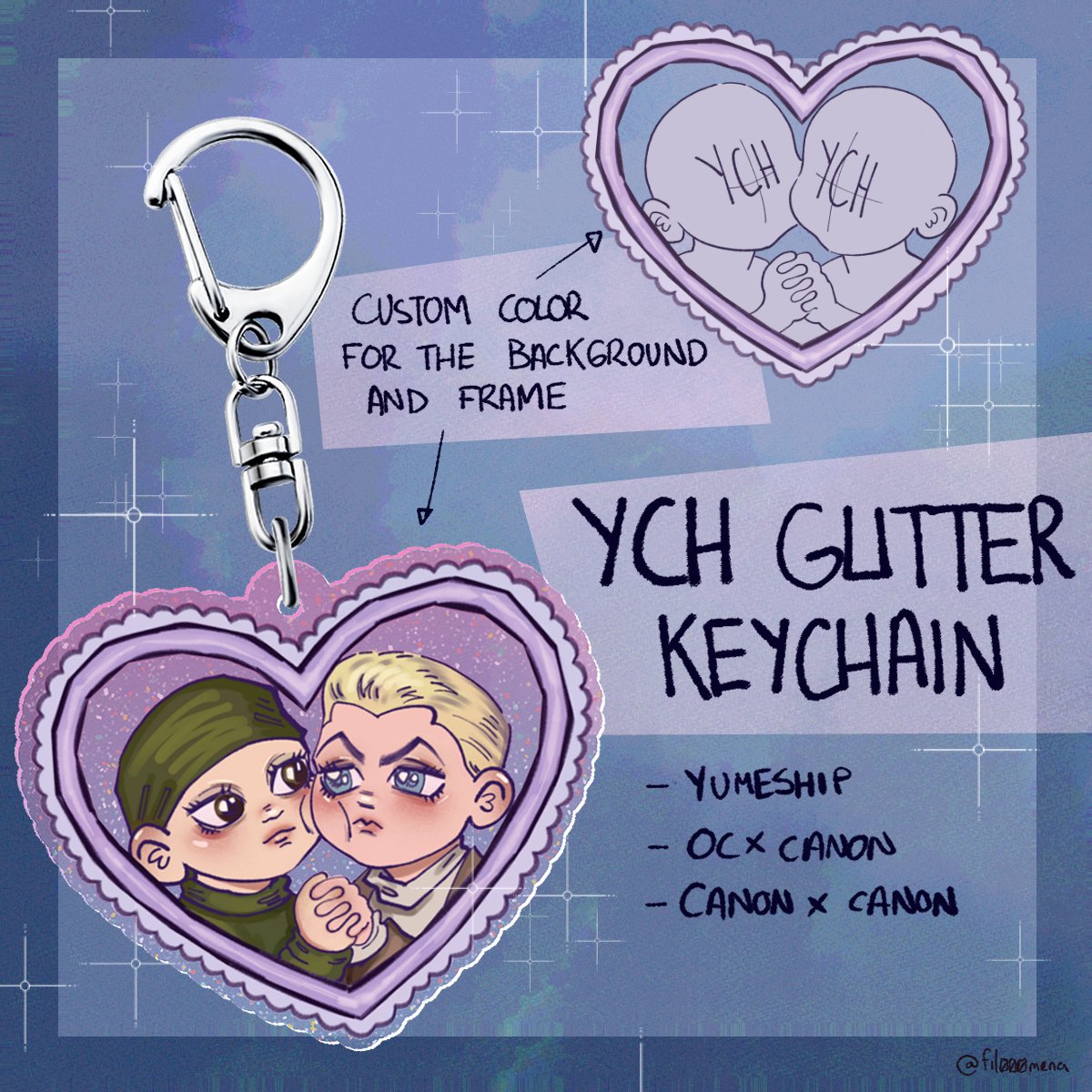 fil000mena's tweet photo. Hi! I’m making custom YCH keychains for ships in my #ACGGOODS store :) It would help me a lot if you could share this! Thank you! ❤️ #yumeship #ocs

https://t.co/6GhThWus5a https://t.co/B7TPjNb2on