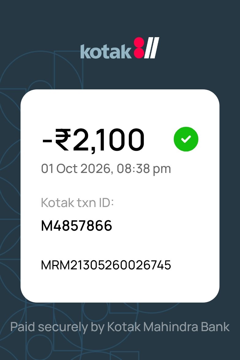 SamreshRasal's tweet photo. @KotakCares ₹2,100 has been debited from my account, but I’m unable to understand what this amount was deducted for. The transaction details/reference do not clearly explain the purpose of the debit. Crn- 228319287
Please check and provide a clear clarification. https://t.co/sZB1vvHu5y