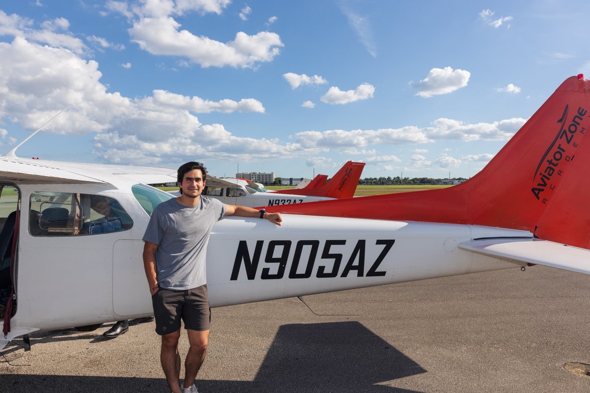 AviatorZone's tweet photo. Flying an aircraft without an instructor on board is an experience every pilot remembers, and David Lobo recently added that chapter to his training record with a successful FIRST SOLO.

#FirstSoloFlight #OrangeTail #Aviator #Education #Miami https://t.co/2cJhVd8ISD