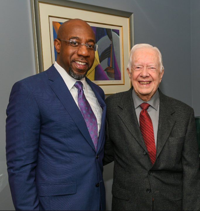 SenatorWarnock's tweet photo. On what would have been his 102nd birthday, I’m thinking of President Jimmy Carter. As a patriot, a humanitarian, and a leader who centered human rights, he embodied what it means to make your faith come alive through public service. His legacy will long outlive us all. https://t.co/ywMVbaUCyP