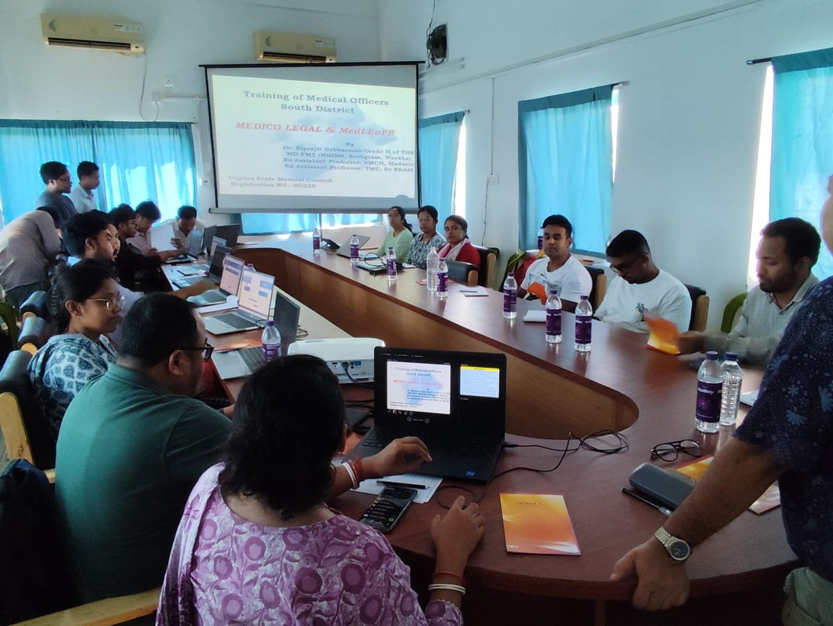 ManashC36115378's tweet photo. District-Level Sensitization Workshop on Medico-Legal Matters Held at Santirbazar
A District-Level Sensitization Workshop on MedLEaPR, PM-RAHAT, Court Summons and other Medico-Legal Matters was held on 1 October 2026 at District Hospital South, Santirbazar. https://t.co/dMIU7GSbvI