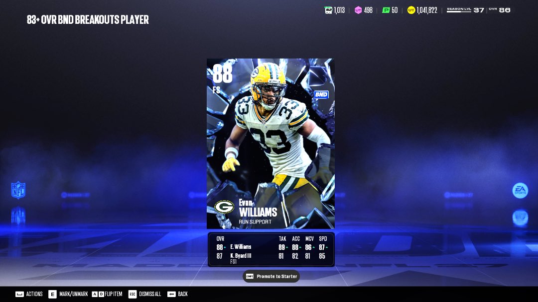 IceManiac117's tweet photo. I wasn’t expecting the loaded 5 dollar BND Breakouts Loaded Bundle to be THIS LOADED #Madden27 #MUT #MaddenUltimateTeam #Pulls #WeUp https://t.co/be476WplW7
