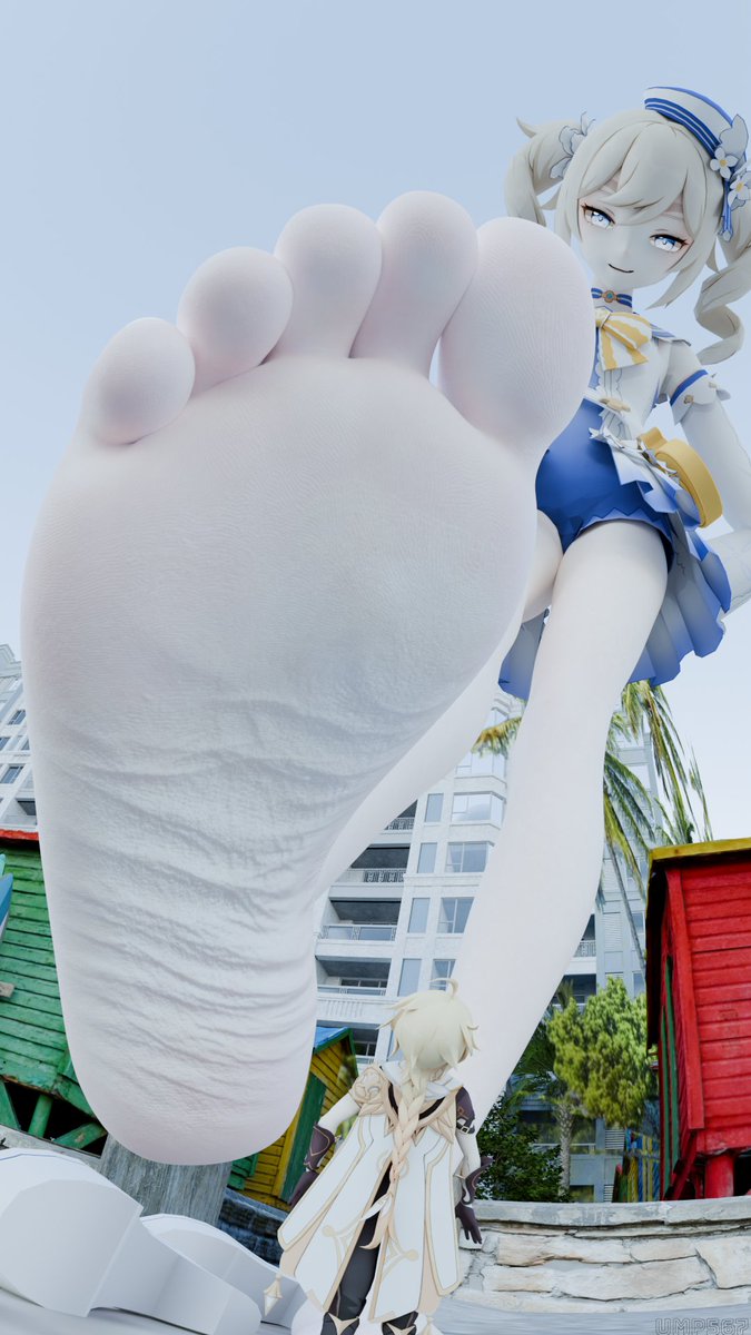 Ump_567's tweet photo. And yet another birthday gift for today, this time for my friend @Ink_Amination with his favorite girl. So happy birthday man!
#GenshinImpact #sizetwitter #giantess #feet https://t.co/eLtfMrqrok