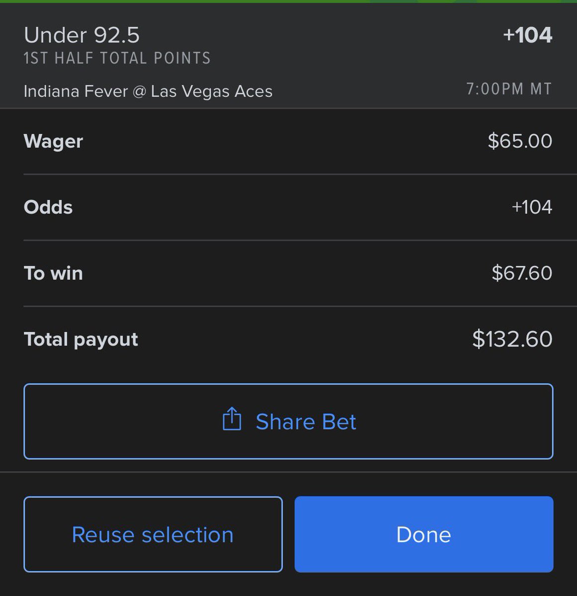 maser_aidan's tweet photo. Under 92.5 1st Half Points. WNBA

Very big edge on this play
Found on @OddsJam Sharp Money https://t.co/tBmh954SQ9