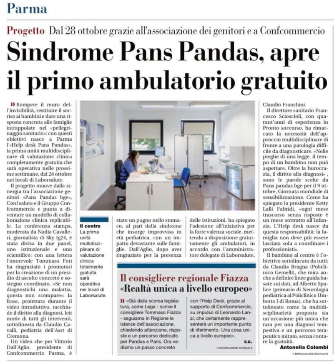 PandaMama2024's tweet photo. The first centre for children with PANS/PANDAS syndrome opens in Parma. @roinnslainte https://t.co/xXpaRH28dl https://t.co/N9Jgslulkd