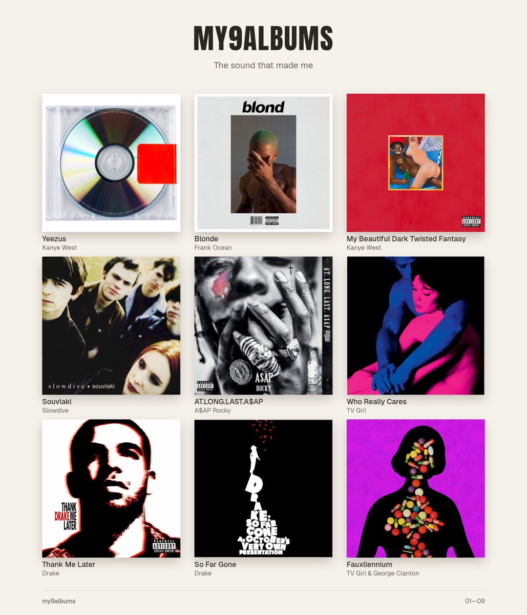 Snarkzzzz's tweet photo. My top 9 #albums https://t.co/ngznoW8jT6