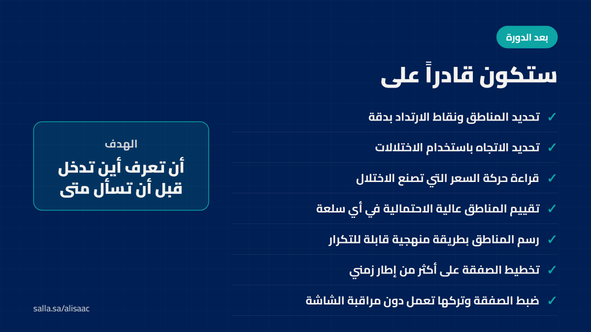 ali_alisaac's tweet photo. هل ترسم مناطق العرض والطلب و تعجز عن تحديد أي منطقة تستاهل الدخول؟

الدورة تنعقد مرة أو مرتين في السنة فقط، وهذي الوحيدة في 2026.

تبدأ الأحد 11 أكتوبر على زووم
6 أسابيع مباشرة + متابعة 6 أشهر
وضمان استرجاع كامل المبلغ

1000 ر.س بدل 1500
#العرض_والطلب #تاسي 

الرابط في اول تعليق https://t.co/ThhDcohMKj