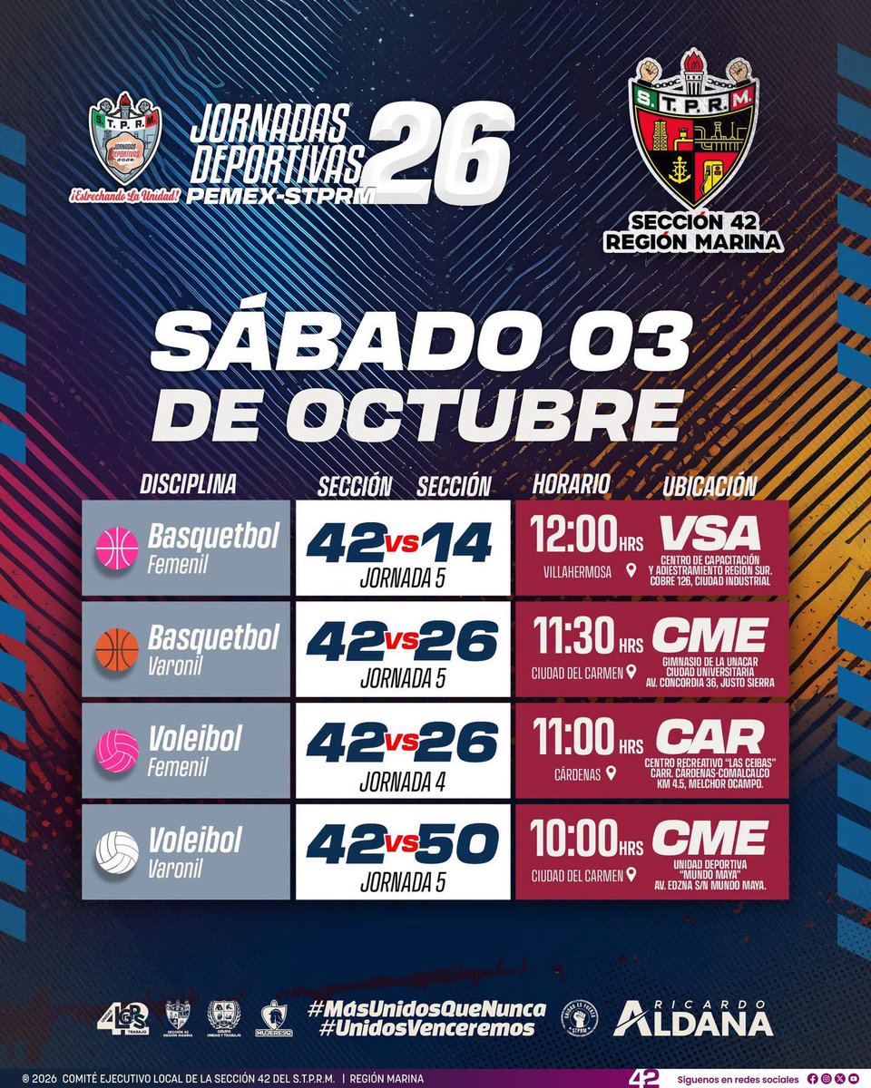 cokiscutlas's tweet photo. Este sábado 4 de nuestras selecciones disputarán un encuentro más para poner en alto el nombre de nuestra querida @Seccion42_STPRM contando como siempre con el apoyo de nuestro amigo y líder @lgps03101  a los cuales les deseamos mucho éxito #MasUnidosQueNunca 
#UnidosVenceremos https://t.co/n9LJeUmT75